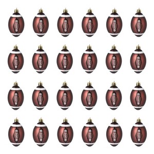 Christmas Tree Ornaments, Christmas Decorations 24Pcs - 3.15 Inch Sports Football Xmas Ball Set, Glitter Shatterproof Tree Decor - 1 of 4