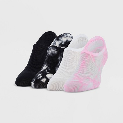 Peds Women's Tie-dye Mesh 4pk Ultra Low Liner Casual Socks - Pink/white ...