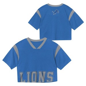 NFL Detroit Lions Women's Short Sleeve Fashion Crop Jersey - 1 of 3