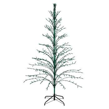 Northlight 6' Prelit Artificial Christmas Tree White Lighted Cascade Twig Outdoor Decoration - Green Lights