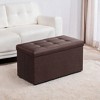 30" Storage Ottoman Bench, Ottoman with Storage, Leather Storage Bench, Hold up to 660lb for Living Room - 3 of 4