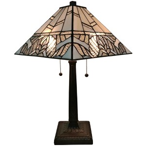 Amora Lighting Tiffany Style White Mission Table Lamp 22" High - 1 of 4