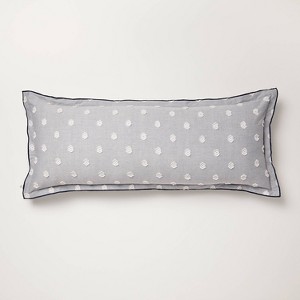 36"x14" Clip Dobby Lumbar Throw Pillow Cover Washed Blue - Hearth & Hand™ with Magnolia - 1 of 4