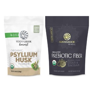 Organic Psyllium Husk Unflavored Powder + Prebiotic Fiber Powder Bundle ...