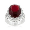 Slickblue Stunning Ruby Red Ring, 16.8 Carat, Women's Cocktail Jewelry, Rhodium-Plated, Sizes 5-10 - 2 of 4