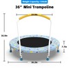 Jump Into Fun 36" Mini Indoor Quiet Kids Trampoline With Safety And Durable Steel Frame Recreational Trampoline For Fitness Workout Exercise - 2 of 4