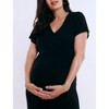Women's Short Sleeve V-Neck Flare Leg Jumpsuit | Motherhood Maternity - 4 of 4