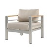 Coolbibila-Patio Club Chair, Aluminum Accent Chairs, Arm Chairs With Cushion And Back, Patio Accent Chairs With Modern Design - 2 of 4