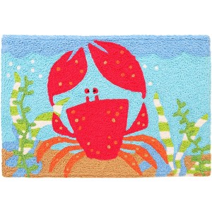 Jellybean Happy Red Crab Doormat – Cheerful Indoor/Outdoor Welcome Mat with Crab Design, Machine Washable, Eco-Friendly, 20" x 30" - 1 of 3
