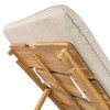 Ridstar Set of 2 Outdoor Loungers with Teak Wood Frame & Wheels for Garden, Poolside & Terrace-Beige - 4 of 4