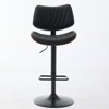 NicBex Rattan Counter and Bar Stools,Mid Century Adjustable Counter Height Black Leather Upholstered,360°Swivel Bar Chairs for Kitchen Island - 4 of 4