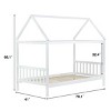 Fontoi Beds, Twin Size Bed, Wood Bed with Headboard and Footboard for Girls and Boys, White, 41"*68.1"*79.1" - 3 of 4