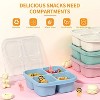 BRINJOY 4-compartment lunch box, 4-pack, reusable, food storage, stackable, suitable for school, work and travel - 2 of 4