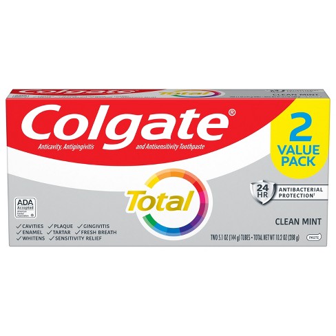 Colgate Total Clean Mint Paste Toothpaste - 5.1oz/2pk : Target