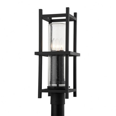 Troy Lighting Carlo 3 - Light Post Light , Textured Black Clearseeded ...