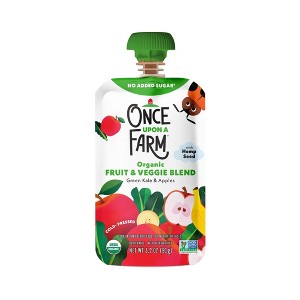 Once Upon a Farm Green Kale & Apples Organic Kids' Snack - 3.2oz Pouch - 1 of 4