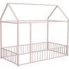Streamdale Twin Size Metal Bed House Bed Frame with Fence, for Kids, Teens, Girls, Boys, Pink - 4 of 4