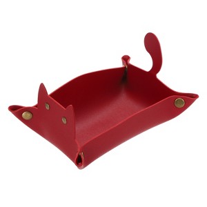 Unique Bargains Foldable Desk Organizing Key Coin Cat Design Jewelry Storage Tray 7.7" x 5.1" x 4" - 1 of 4