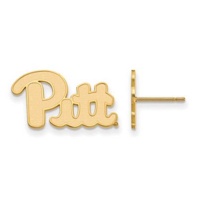 Black Bow Jewelry 14k Yellow Gold Pittsburgh Panthers NCAA Post Earrings