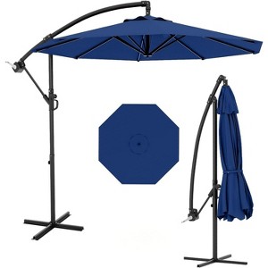 TackView 10FT Outdoor Patio Hanging Offset Cantilever Umbrella, Cantilever Market Umbrella with Cross Base - 1 of 4