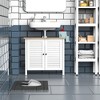 HOMCOM Under-Sink Storage Cabinet with Double Layers Bathroom Cabinet Space Saver Organizer 2 Door Floor Cabinet, White - 2 of 4