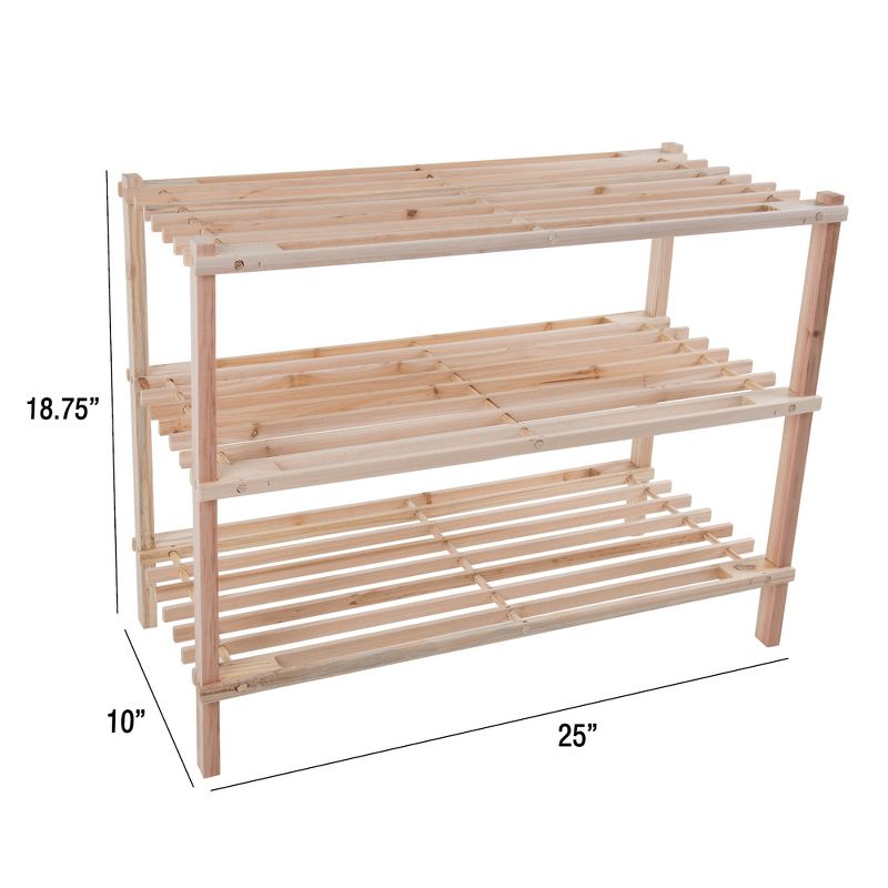 Hastings Home 3-Tier Wooden Shoe Rack - Organizes Up to 9-Pairs - Light Woodgrain, 2 of 5