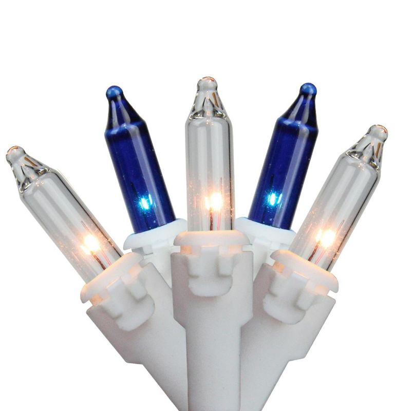 Northlight 35-Count Blue and Clear Mini Christmas Light Set - 7' White Wire, 1 of 4
