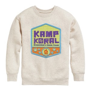 Boys' - SpongeBob SquarePants - Kamp Koral Kamp Koral Logo Badge Graphic Long Sleeve Fleece Sweatshirt - 1 of 4