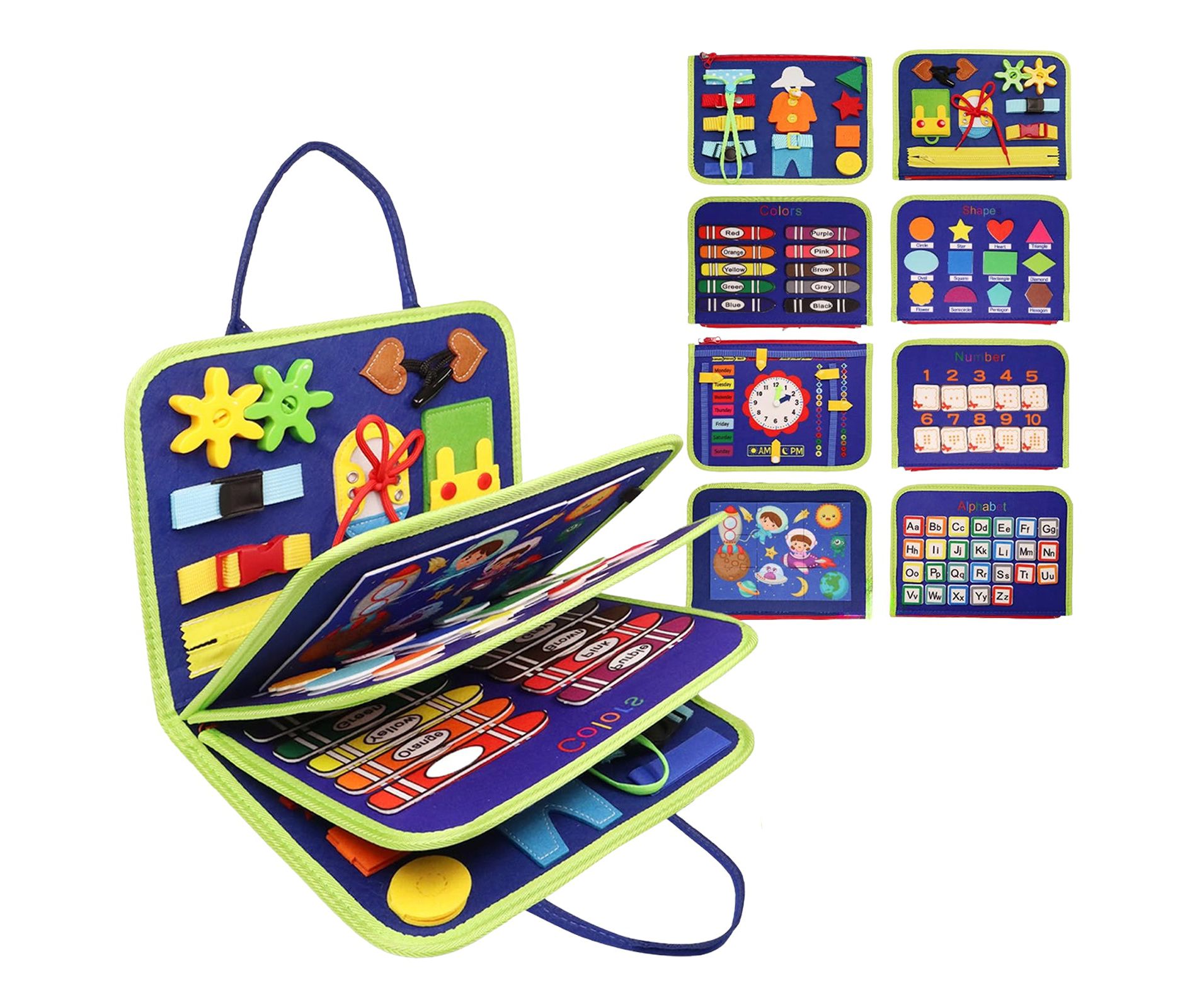 Etokfoks Toddler Busy Board Montessori Sensory Activity Toy 1 Piece for Fine Motor Skills Learning Travel for 1 2 3 4 Year Old