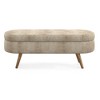 Airsurfer Ottoman Oval Storage Bench with Rubber Wood Legs, Upholstered Seat, Modern Entryway Furniture - 4 of 4