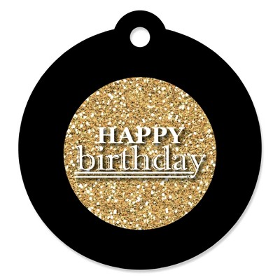 Big Dot of Happiness Adult Happy Birthday - Gold - Birthday Party Favor Gift Tags (Set of 20)