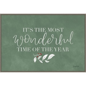 Amanti Art Green Christmas IV by Becky Thorns Canvas Wall Art Print Framed 33-in. x 23-in. - 1 of 4
