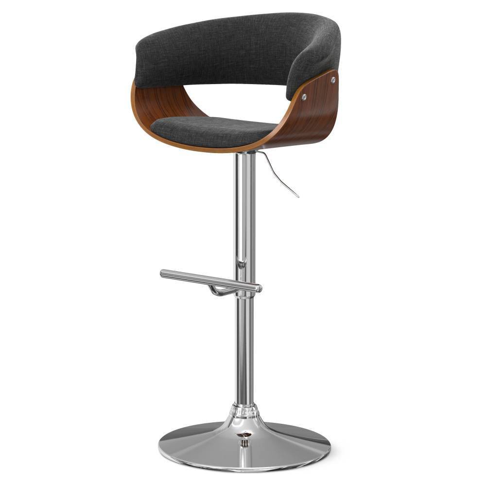 Caylor Adjustable Swivel Barstool Charcoal Gray - WyndenHall: Mid Century Modern, Ergonomic, 250lbs Capacity