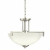 Eileen 14.5" 3 Light Convertible Inverted Pendant or Semi Flush with Satin Etched Cased Opal Glass in Brushed Nickel - 3 of 4