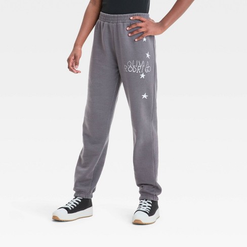 Girls' Olivia Rodrigo Fleece Jogger Pants - art class™ Gray - image 1 of 4