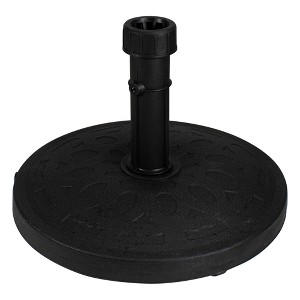 Northlight Black Flat Round Resin Base Stand for Patio Umbrella - 33lbs - 1 of 3