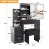 Vanity Desk with Mirror and LED Lights, Makeup Vanity Desk with Sliding Lighted Mirror, Dressing Table with 4 Drawer - 2 of 4