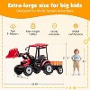 AMERLIFE 24V Kids Ride-On Tractor with Trailer & Front Loader, 3-in-1 Electric Construction Vehicle with Dual Motors, LED & All-Terrain Wheels - 2 of 4