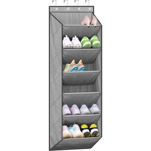 Space-Saving Over-The-Door Organizer with Deep Pockets - Narrow Profile Hanging Rack Stores Boots & Shoes in Minimal Closet Space - 1 of 4