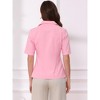 INSPIRE CHIC Women's Cotton Linen Button Office Business Short Sleeve Blazer Jacket - 3 of 4