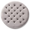 Palfrey Velvet Fabric Upholstered Button Tufted Cocktail Ottoman Gray - Baxton Studio: Eucalyptus Wood, Antique Brass Studs - 2 of 4