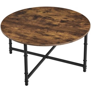 Yaheetech Industrial Coffee Table with Storage Shelf for Living Room, Rustic Brown - 1 of 4