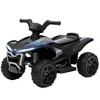 Qaba Kids ATV Quad, 6V Ride On Toy with Rechargeable Battery, Light, Music, Forward & Reverse, 4 Wheeler Battery Powered for Boys Girls, Black - 4 of 4
