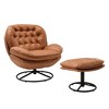 EUREKA ERGONOMIC Camden, Tufted Upholstered Ottoman,19.69" W x 16.93" D x 16.54" H,Brown - 3 of 4