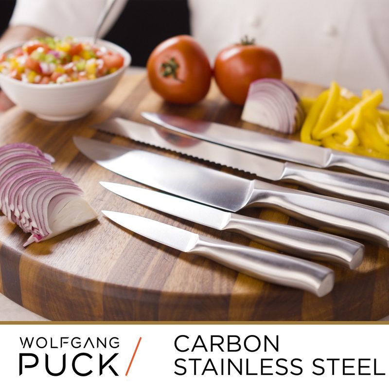 Wolfgang Puck 6-Piece Stainless Steel Knife Set with Knife Block; Carbon Stainless Steel Blades and Ergonomic Handles, 2 of 6