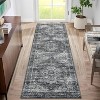 Washable Runner Rug for Hallways Vintage Floral Rug Retro Accent Kitchen Runner Soft Non Slip Carpet for Laundry, Bathroom, Bedroom - 2 of 4