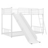 NicBex Twin Size Bunk Bed Metal Rack Bed Frame with Slides, Guardrail and Ladder, Easy to Climb, No Spring Box Required - 3 of 4
