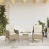 vidaXL Patio Chairs with Cushions 2 pcs Beige Poly Rattan - 3 of 4