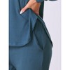 cheibear Women's Sweatshirt Jogger Lounge Set Long Sleeve Knit Round Neck Pajama Tracksuit - 4 of 4