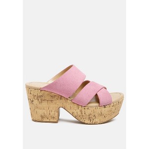 Gerd Block Heeled Suede Slip On Sandal Women - 1 of 4